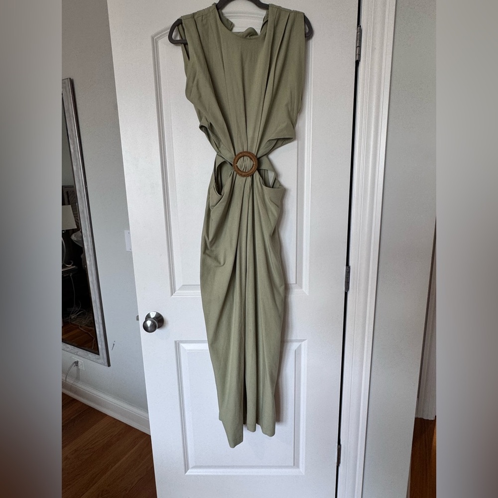 Zara Midi Cut-Out Dress with Buckle